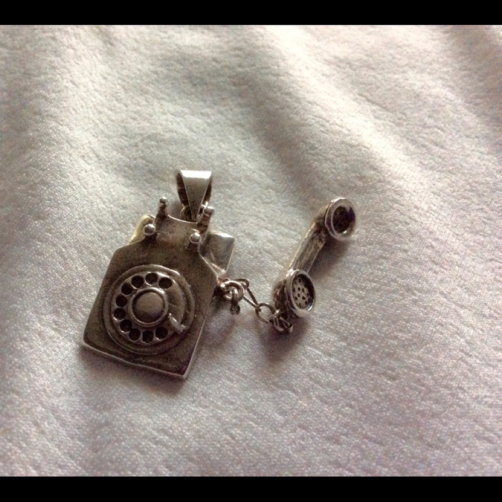 Sterling Silver Telephone Pendant